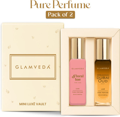 GLAMVEDA Luxe Pure Perfume Set|Floral Bae For Her & Dubai Oud Unisex |Long-Lasting Scent| Extrait De Parfum  -  40 ml(For Men & Women)