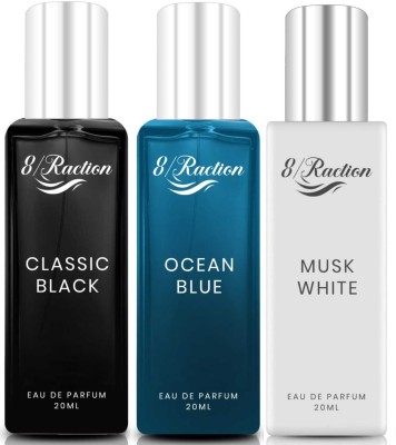 8Raction Platinum Luxury parfum Classic Black+Ocean Blue+Musk White 20ml Combo-03 Eau de Parfum  -  60 ml(For Men)