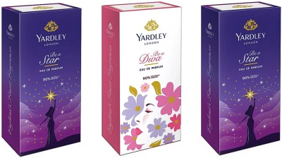 Yardley London 2 BE A STAR ,1 BE A DIVA PERFUME 30ML EACH , PACK OF 3 Eau de Parfum  -  90 ml(For Men & Women)