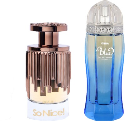 OSSA So Nice EDP Perfume For Women And Aqua Blue EDP Perfume For Men (Pack of 2) Eau de Parfum  -  200 ml(For Men & Women)