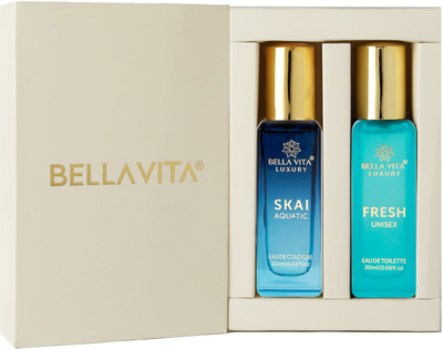 Bellavita FRESH perfume & SKAI AQUATIC perfume combo|2X20ML|With Citrus & Woody Notes| Perfume - 40 ml(For Men & Women)