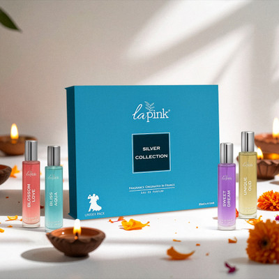 La Pink Diwali Special Silver Collection EDP Perfume Gift Set Long-Lasting (25ml x 4) Perfume  -  100 ml(For Men & Women)