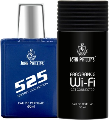 John Phillips 525 & FRAGRANCE WIFI | Long Lasting | Combo Eau de Parfum  -  110 ml(For Men & Women)