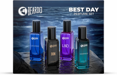 BEARDO Best Day Perfume Gift Set | Strong & Long Lasting|Fresh & Aquatic|Gift 4 x 20 ml Eau de Parfum  -  80 ml(For Men)