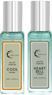 TREESTUD Combo Pack of 2| cool & Heart bell | Luxury gift set Eau de Parfum  -  40 ml(For Men & Women)