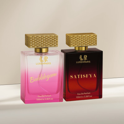 LUXENPARIS Bubblegum + Satisfya Perfume Combo (100 ml × 2) | Luxury Couple Special Eau de Parfum  -  200 ml(For Men & Women)