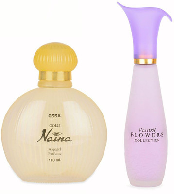 OSSA Gold Naina EDP 100ml And Vision Flower EDP 35ml Pack of 2 Long Lasting Unisex Perfume  -  135 ml(For Men & Women)