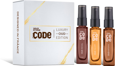 Wild Stone CODE Luxury OUD Eau De Parfum Gift Set For Men | 08ml X 3 - Regal, Imperial & Glory Eau de Parfum - 24 ml(For Men)