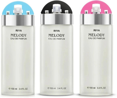 RIYA Melody Sea Green, Melody Black & Melody Pink Perfume | Pack Of 3 | 100 ML Each Eau de Parfum  -  300 ml(For Women)