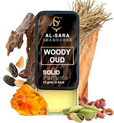 AL SARA FRAGRANCE Woody Oud Solid Perfume | Long-Lasting, Non-Greasy Perfume | Travel-Friendly Eau de Cologne  -  12 ml(For Men & Women)