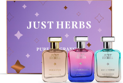 Just Herbs Pure Fragrances Refreshing & Energising Trio Perfume Set of 3 - 50ML Eau de Parfum  -  150 ml(For Men & Women)
