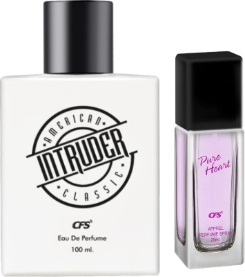 CFS Intruder White 100ml & Pure Heart Pink 25ml Long Lasting Perfume Eau de Parfum  -  125 ml(For Men & Women)