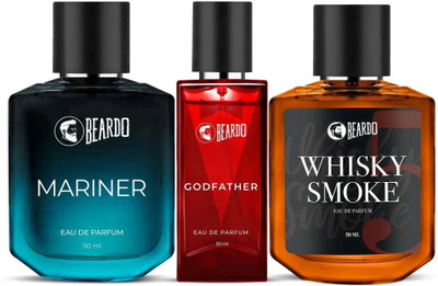 BEARDO Marine EDP, GodFather & Whiskey Smoke ( Set of 3) Eau de Parfum  -  150 ml(For Men)