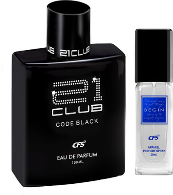 CFS Code Black 100ml Eau De Parfum & Begin Blue 25ml Long lasting Perfume Eau de Parfum  -  125 ml(For Men & Women)