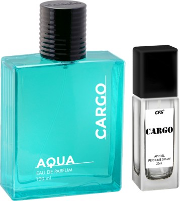 CFS Cargo Aqua 100ml Eau De Parfum & Cargo White 25ml Long lasting Perfume Eau de Parfum  -  125 ml(For Men & Women)