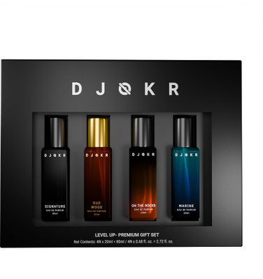 DJOKR Perfume Gift Set Pack Of 4×20 ML , Premium Luxury Long Lasting Fragrance Eau De Parfum – 80 Ml  (For Men) For Rs. 297 @ 65 %