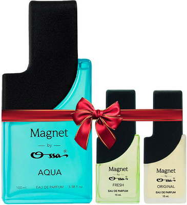 OSSA MAGNET AQUA EDP 100ML & MAGNET FRESH EDP 15ML & MAGNET ORIGINAL EDP 15ML Eau de Parfum  -  130 ml(For Men & Women)