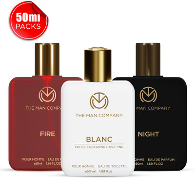 THE MAN COMPANY Fire, Night and Blanc Perfume Combo 3 x 50ml | Long-Lasting Fragrance Perfume  -  150 ml(For Men)