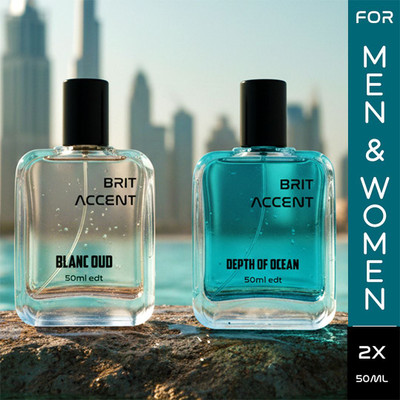 BRIT ACCENT Combo Pack Of 2|Depth Of Ocean-BLANC OUD|Parfum|Long-Lasting|Specially Currated Eau de Toilette - 100 ml(For Men & Women)