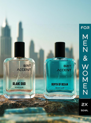 BRIT ACCENT Combo Pack Of 2|Depth Of Ocean-BLANC OUD|Parfum|Long-Lasting|Specially Currated Eau de Toilette - 100 ml(For Men & Women)