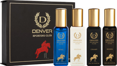DENVER Sporting Club EDP- SRK's Favorite Luxury Gift Pack (20ml x 4) Perfume Eau de Parfum - 80 ml(For Men)
