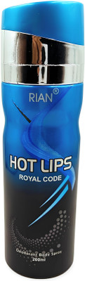RIAN Hot Lips Royal Code Deodorant Body Spray Perfume  -  200 ml(For Men & Women)