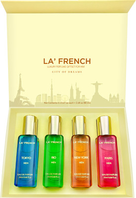 La French City Of Dreams Rio Paris Tokyo City Luxury Perfume for Him Gift Set 4 X 20ml Eau de Parfum - 80 ml(For Men)