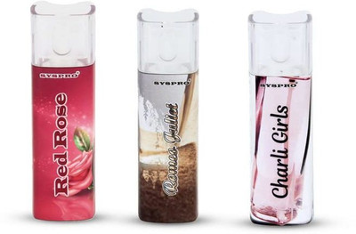 Syspro Combo Perfume of Rose, Romeo Juliet and Charli Girl Pocket Perfume Set of 3 Each Perfume  -  15 ml(For Women)
