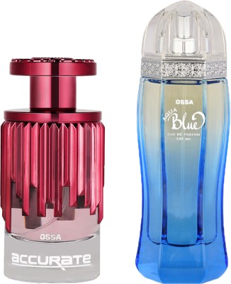 OSSA Accurate EDP Perfume for Women And Aqua Blue EDP Perfume For Men (Pack of 2) Eau de Parfum  -  200 ml(For Men & Women)