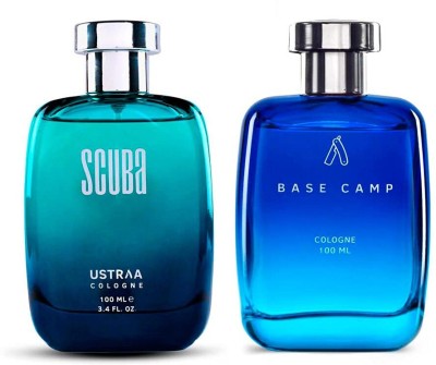 USTRAA Scuba Cologne - 100 ml & Base Camp Cologne - 100 ml - Perfume for Men Eau de Cologne  -  200 ml(For Men)