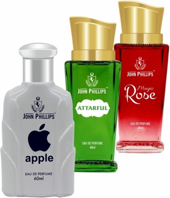 John Phillips APPLE & ATTARFUL & MAGIC ROSE | Skin Friendly, Long Lasting - Eau De Perfume Eau de Parfum  -  180 ml(For Men & Women)