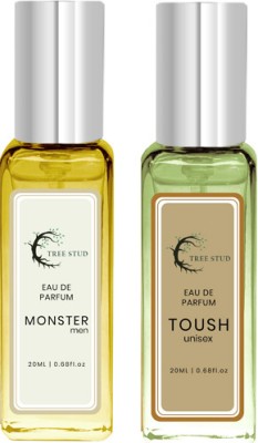 TREESTUD Toush & Monster Unisex Perfume Gift Set 2x20ml Long Lasting EDP Scent Eau de Parfum  -  40 ml(For Men & Women)
