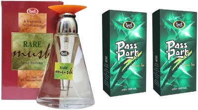 MONET 1 RARE MUSK PERFUME 50ML , 2 PASS PORT GREEN SEA PERFUME 15ML EACH , PACK OF 3 Eau de Parfum  -  80 ml(For Men & Women)