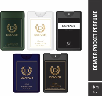 DENVER Hamilton, Pride, Imperial, Caliber & Black Code Pocket Perfume Set Of 5 X 18 ml Perfume  -  90 ml(For Men)