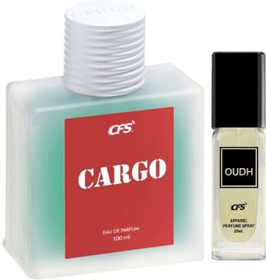 CFS Cargo Blue 100ml Eau De Parfum & Oudh Black 25ml Long lasting Perfume Eau de Parfum  -  125 ml(For Men & Women)