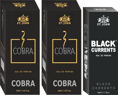 ST-JOHN Cobra 50ml Pack of 2 & Black Current 50ml Body Perfume Combo Gift Pack Eau de Parfum  -  150 ml(For Men & Women)