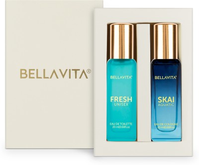 Bella vita organic FRESH perfume & SKAI AQUATIC perfume combo|2X20ML|With Citrus & Woody Notes| Perfume  -  40 ml(For Men & Women)