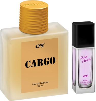 CFS Cargo Khakhi 100ml Eau De Parfum & Pure Heart Pink 25ml Long lasting Perfume Eau de Parfum  -  125 ml(For Men & Women)