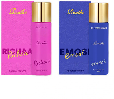 RADHE KIRTI Richaa & Emosi Couple Premium Combo Perfume Unisex 30MLX2 Perfume  -  60 ml(For Men & Women)