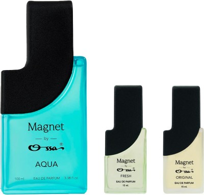 OSSA MAGNET AQUA EDP 100ML & MAGNET FRESH EDP 15ML & MAGNET ORIGINAL EDP 15ML Eau de Parfum  -  130 ml(For Men & Women)