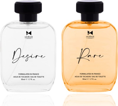 MORAZE Luxury Unisex Perfume for Men & Women with Woody,Pack of 2(Desire+Rare) Eau de Parfum  -  100 ml(For Men & Women)