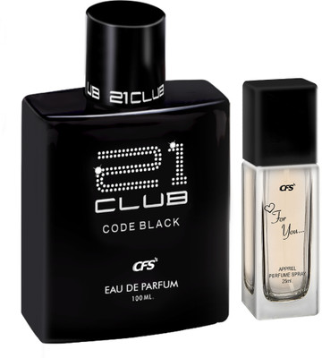 CFS Code Black 100ml Eau De Parfum & For You 25ml Long lasting Perfume Eau de Parfum  -  125 ml(For Men & Women)