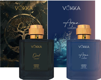 VOKKA Oud & Aqua Unisex Luxury Long Lasting Woody Aquatic Perfume Gift Set| Eau de Parfum  -  200 ml(For Men & Women)