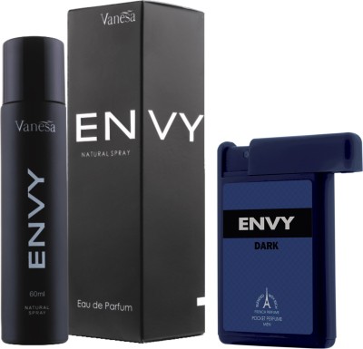 Envy Natural Spray and Dark Pocket Perfume (60 ml + 18 ml) Eau de Parfum  -  78 ml(For Men)