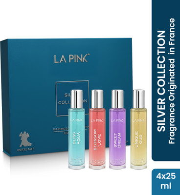 La Pink Silver Collection EDP Perfume Gift Set Long Lasting & Travel Friendly(25ml x 4) Perfume  -  100 ml(For Men & Women)