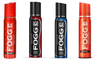 FOGG body spray small pack CHARM, PUNCH, FORCE, HAPPY (25ml x 4) Pocket deo Set of 4 Pocket Perfume  -  For Men & Women(100 ml, Pack of 4)