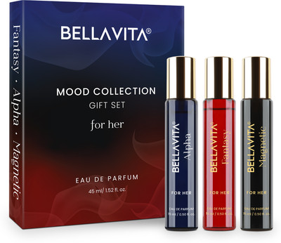 BELLAVITA MOOD COLLECTION Perfume Gift Set for Her|3x15ml|Long Lasting Fragrances| Eau de Parfum  -  45 ml(For Women)