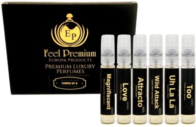 Europa Products Gift set of 6 Pocket Perfume Sprays For Men &Women 6 - 10 ML Each Eau de Parfum  -  60 ml(For Men & Women)