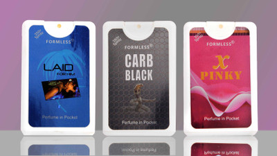 FORMLESS Laid Carb Black & X Pinky 20ml Each Pocket Spray Perfume  -  60 ml(For Men & Women)