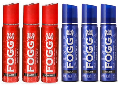 FOGG Charm Relish Mobile Pack Pocket Deo (25ml x 6) Eau de Parfum  -  150 ml(For Men & Women)